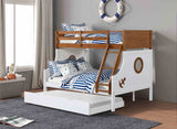 Nautia Oak/White Twin/Full Bunk Bed from Furniture of America - Luna Furniture