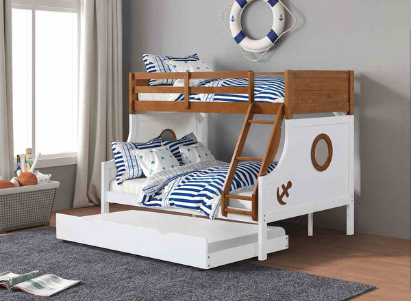 Nautia Oak/White Twin/Full Bunk Bed