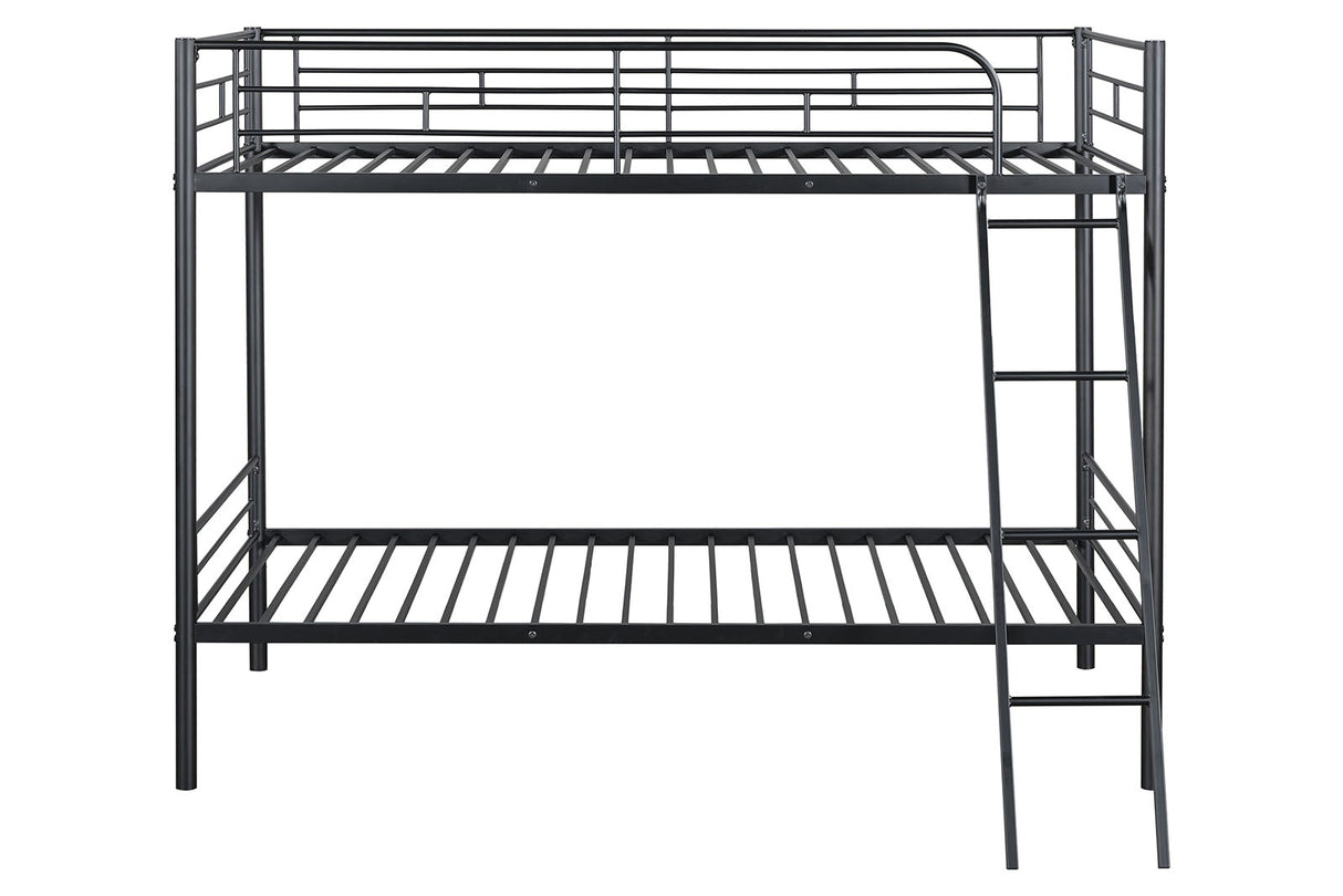 Hector Black Twin/Twin Metal Bunkbed from Furniture of America - Luna Furniture