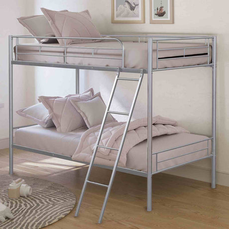 Hector Silver Twin/Twin Metal Bunkbed from Furniture of America - Luna Furniture