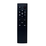 Elnath Black fireplace bench remote control, black finish and media-style buttons, front view