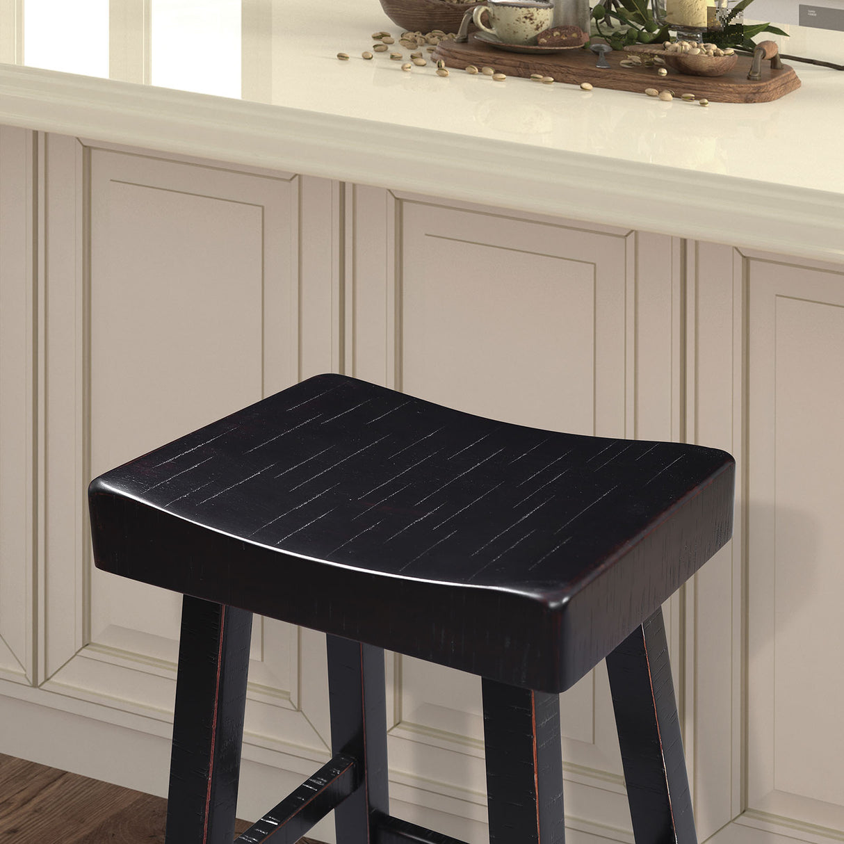 Biasca Black 24" Stool from Furniture of America - Luna Furniture