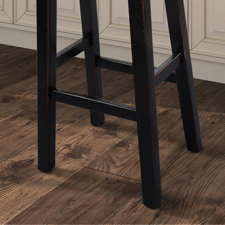 Biasca Black 24" Stool from Furniture of America - Luna Furniture