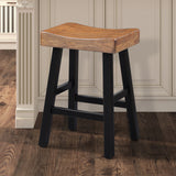 Biasca Oak/Black 24" Stool from Furniture of America - Luna Furniture