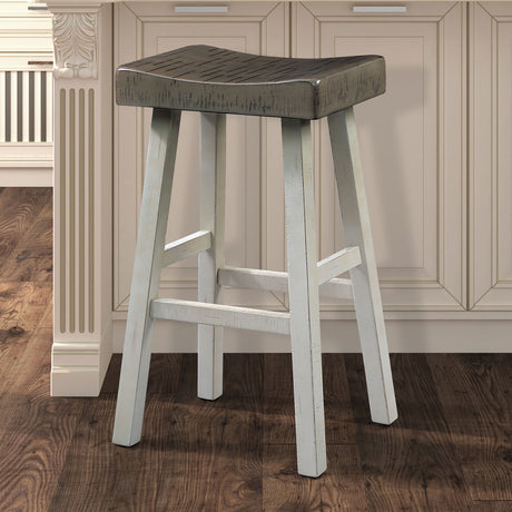 Biasca Gray/White 29" Stool from Furniture of America - Luna Furniture