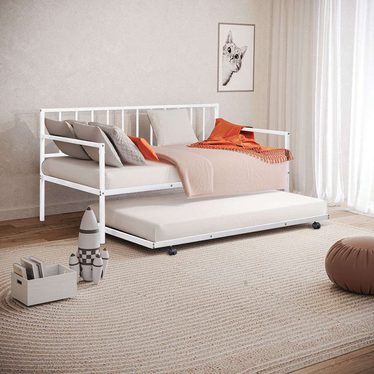 Harmon White Metal Daybed from Furniture of America - Luna Furniture