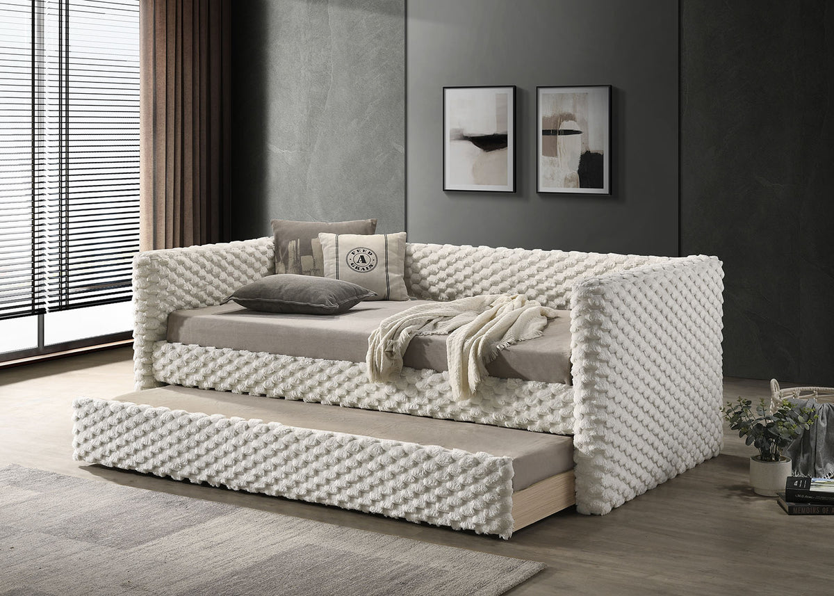 Palmeri White Daybed w/ Trundle from Furniture of America - Luna Furniture