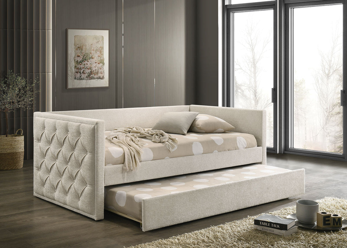 Renzi Beige Daybed w/ Trundle from Furniture of America - Luna Furniture