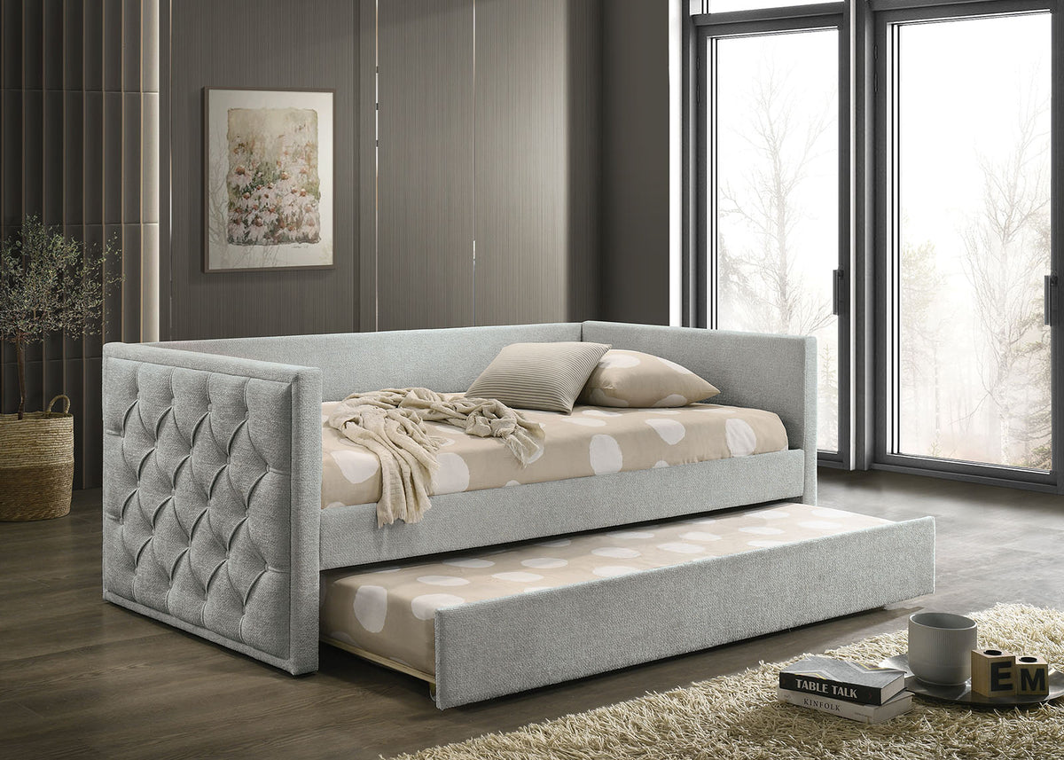 Renzi Gray Daybed w/ Trundle from Furniture of America - Luna Furniture