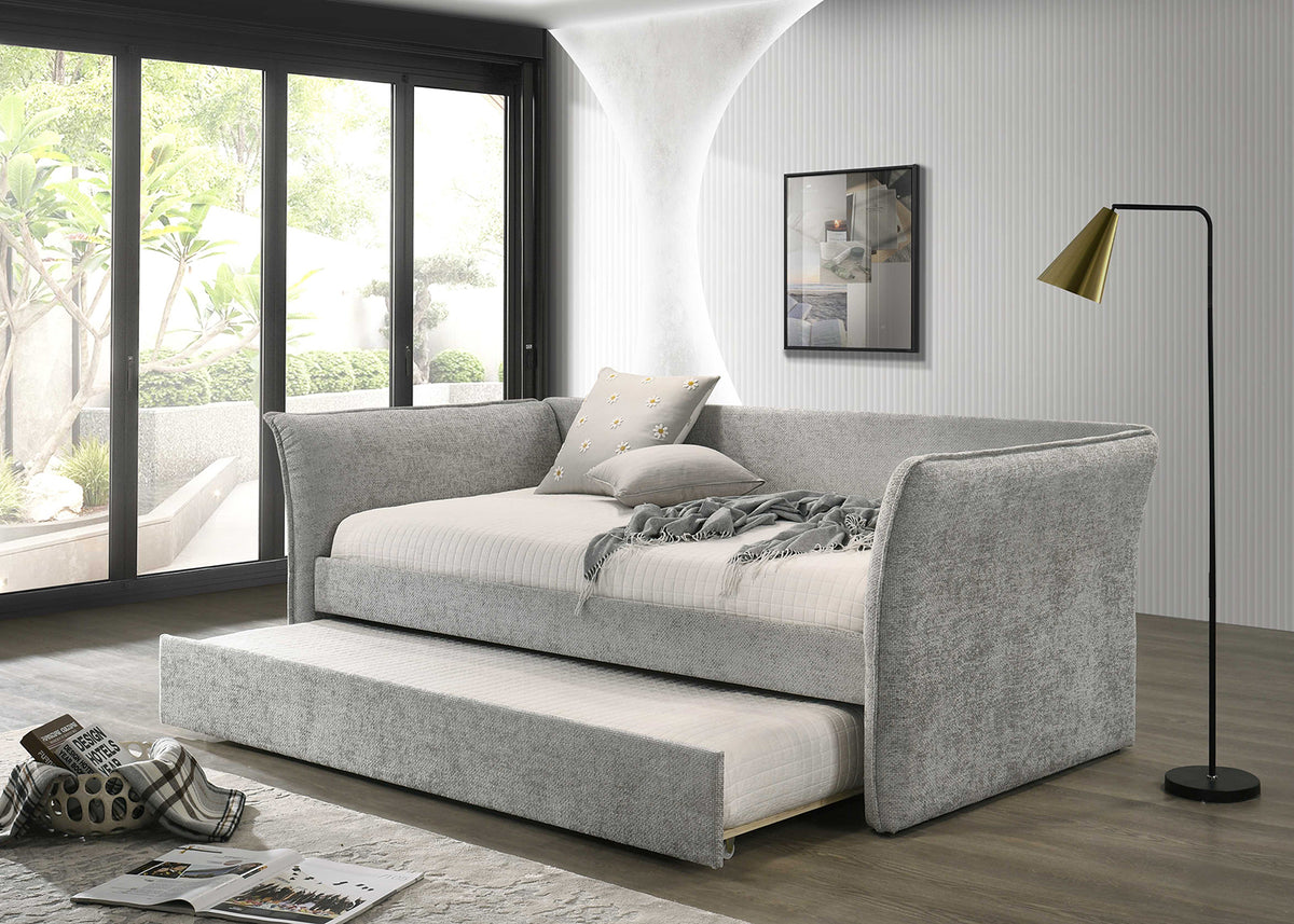 Yuri Gray Daybed w/ Trundle from Furniture of America - Luna Furniture