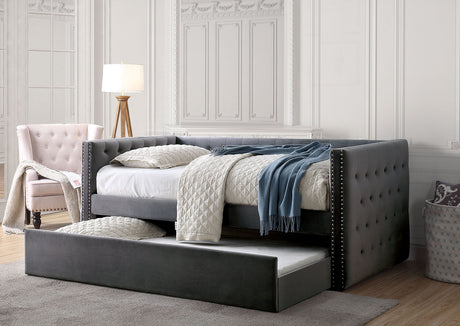 Susanna Gray Daybed w/ Trundle from Furniture of America - Luna Furniture