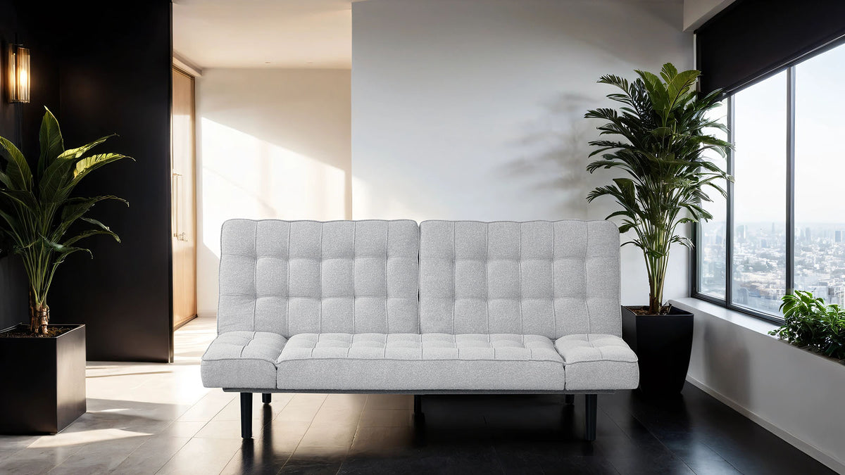 Bellevue Light Gray Futon Sofa Bed from Furniture of America - Luna Furniture