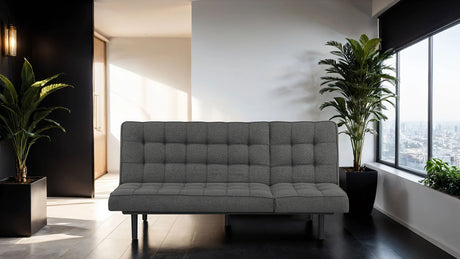 Naperville Dark Gray Futon Sofa Bed from Furniture of America - Luna Furniture