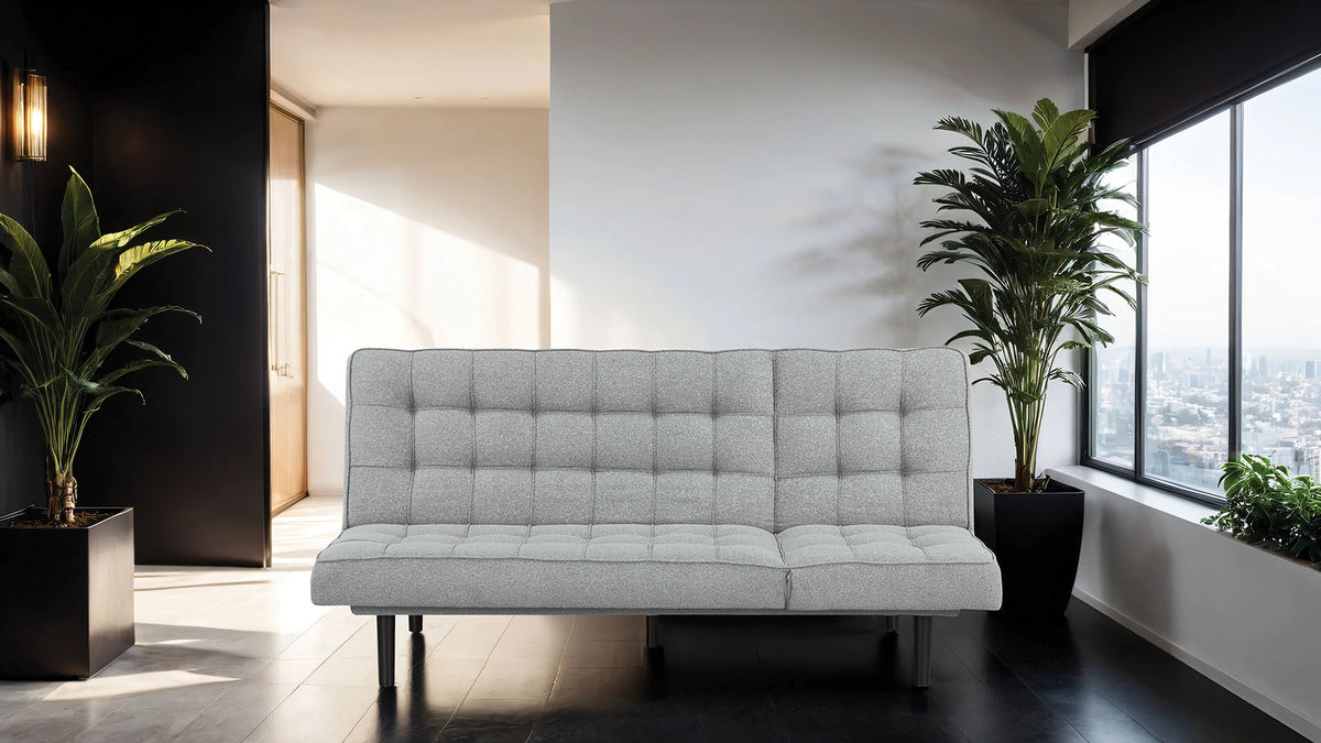 Naperville Light Gray Futon Sofa Bed from Furniture of America - Luna Furniture