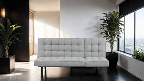 Naperville Light Gray Futon Sofa Bed from Furniture of America - Luna Furniture