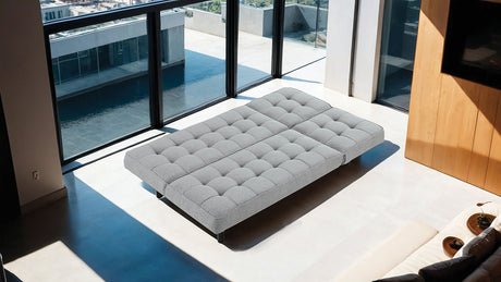 Naperville Light Gray Futon Sofa Bed from Furniture of America - Luna Furniture