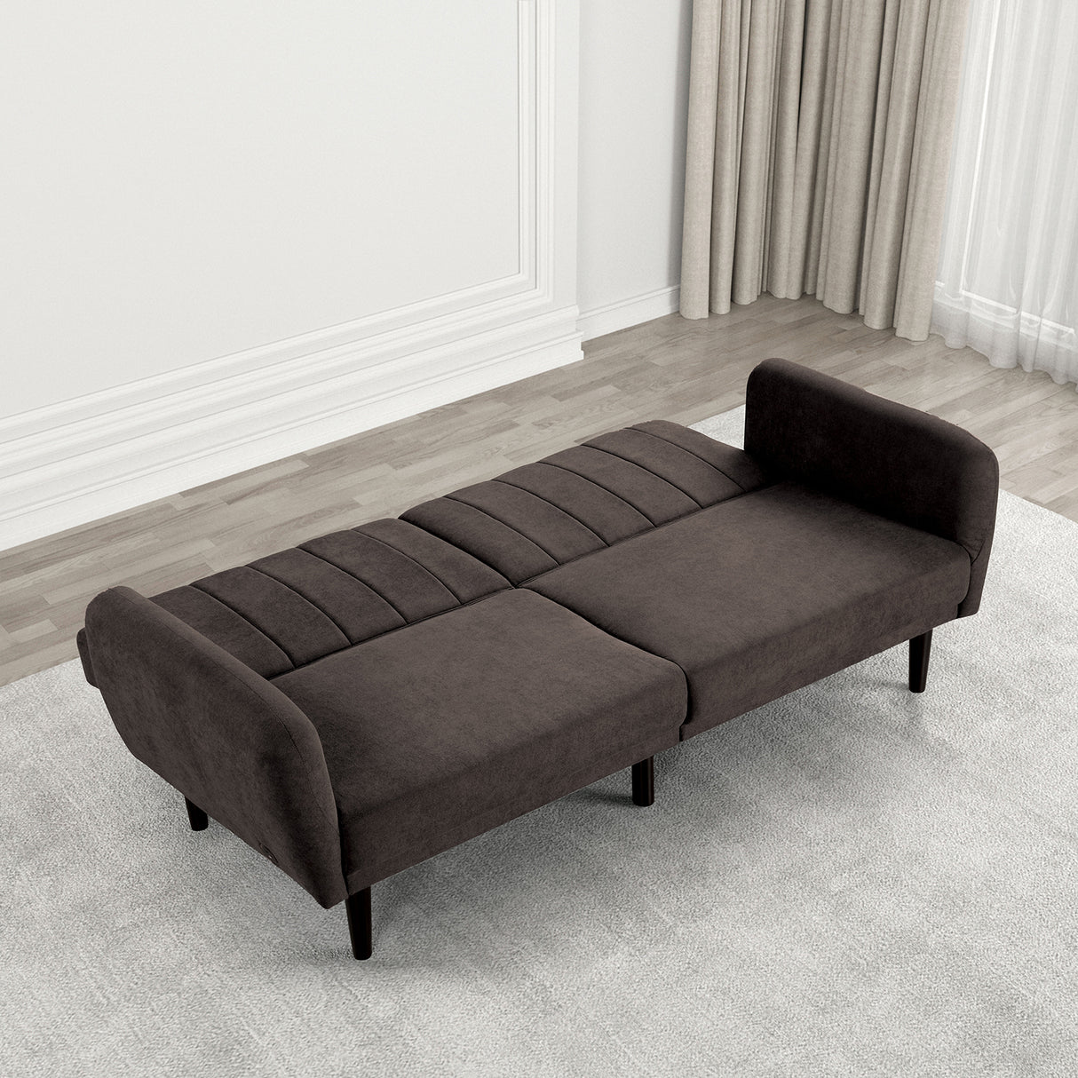 Aristide Brown Futon Sofa from Furniture of America - Luna Furniture