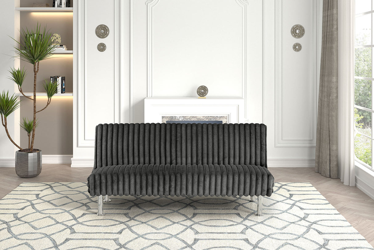 Hinwil Charcoal Futon Sofa Bed from Furniture of America - Luna Furniture
