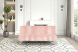 Hinwil Pink Futon Sofa Bed from Furniture of America - Luna Furniture