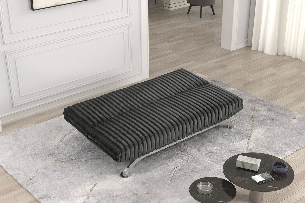 Villeneuve Charcoal Futon Sofa Bed from Furniture of America - Luna Furniture