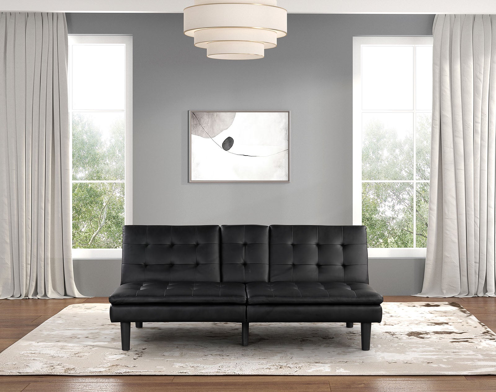 Furniture of America Eidsberg Black Futon Sofa Bed – Luna Furniture