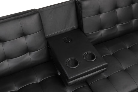 Eidsberg Black Futon Sofa Bed from Furniture of America - Luna Furniture
