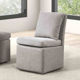 Broager Rustic Oak/Dark Walnut 5 Pc Dining Table Set (Light Gray Caster Chairs) from Furniture of America - Luna Furniture
