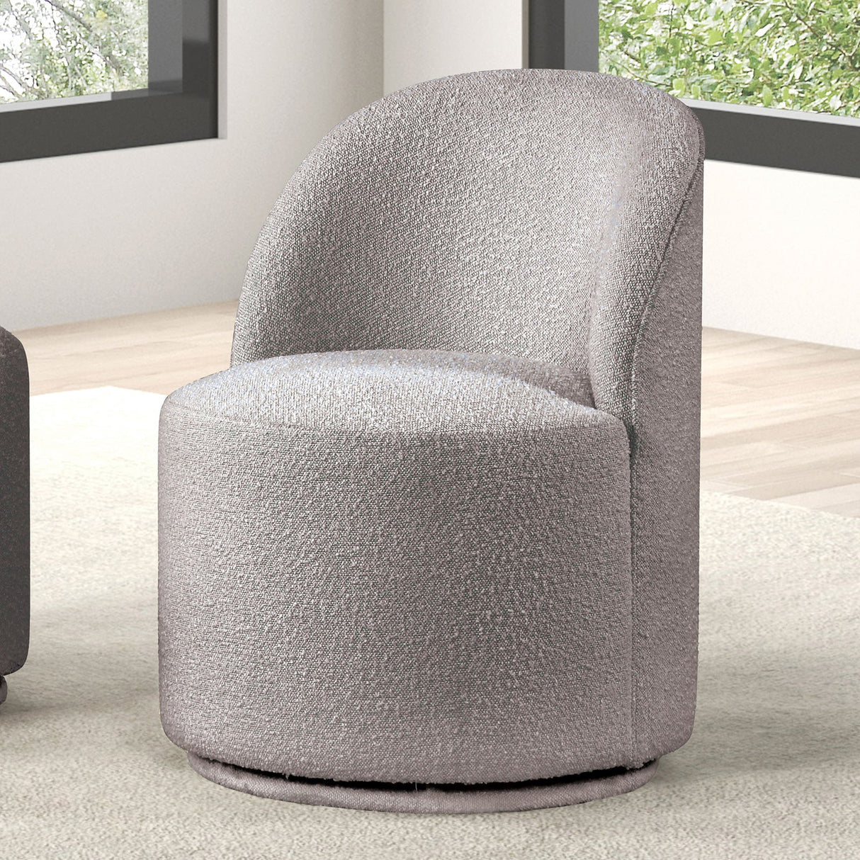 Broager Light Gray Dining Swivel Chair from Furniture of America - Luna Furniture