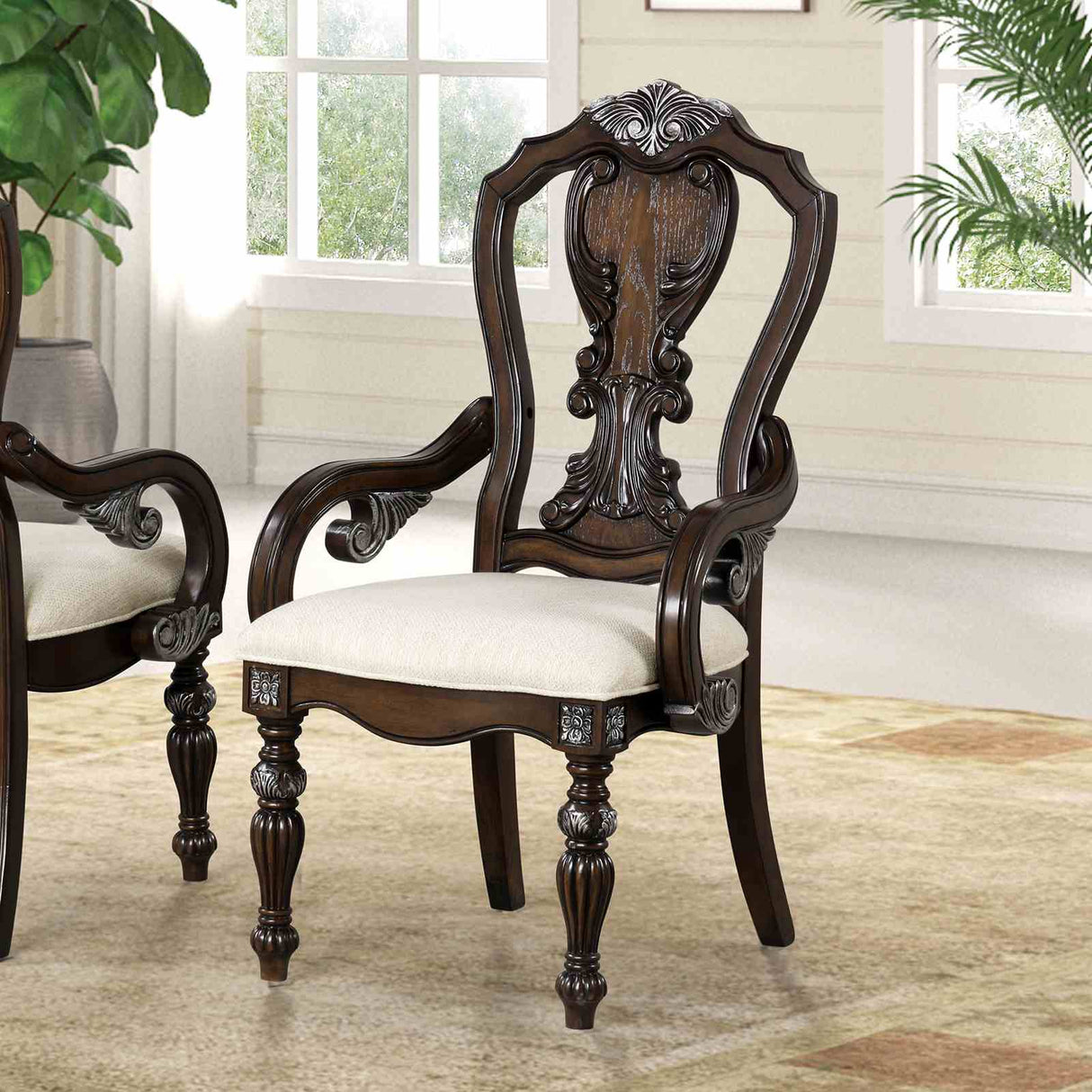 Promenade Dark Brown Traditional Dining Room Set from Furniture of America - Luna Furniture