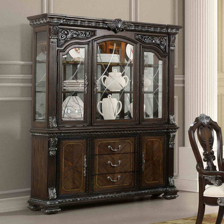 Promenade Dark Brown Hutch And Buffet from Furniture of America - Luna Furniture