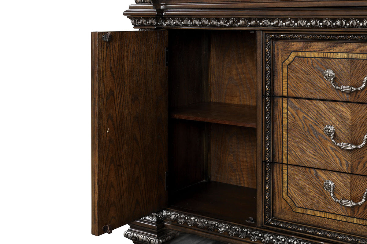 Promenade Dark Brown Hutch And Buffet from Furniture of America - Luna Furniture