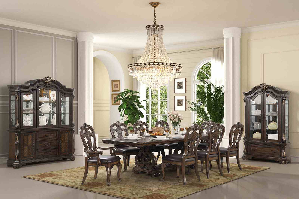 Leovanni Dark Brown Traditional Dining Room Set from Furniture of America - Luna Furniture