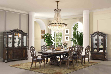 Leovanni Dark Brown Traditional Dining Room Set from Furniture of America - Luna Furniture
