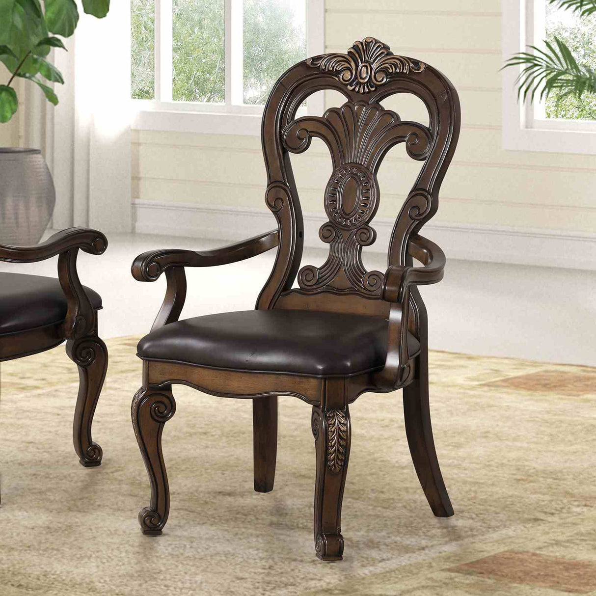 Leovanni Dark Brown Traditional Dining Room Set from Furniture of America - Luna Furniture