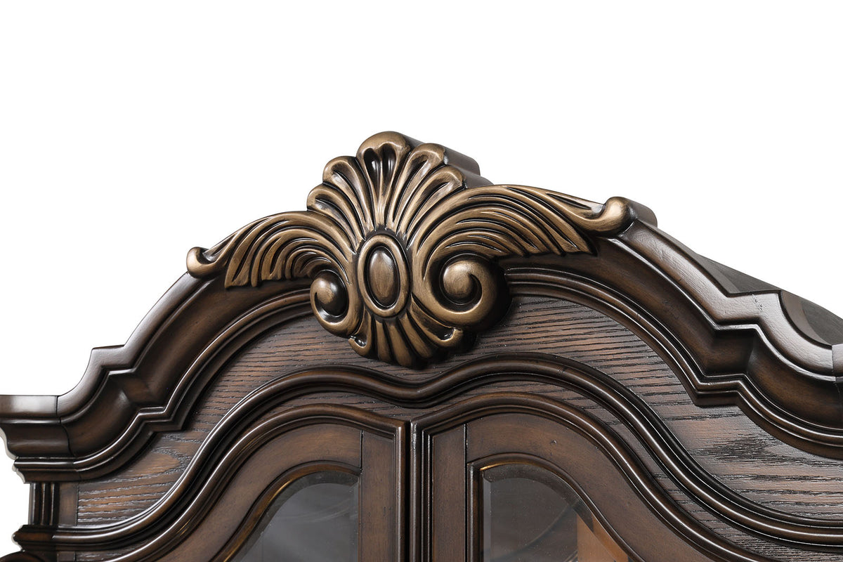 Leovanni Dark Brown Curio from Furniture of America - Luna Furniture