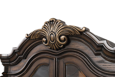 Leovanni Dark Brown Curio Cabinet from Furniture of America - Luna Furniture