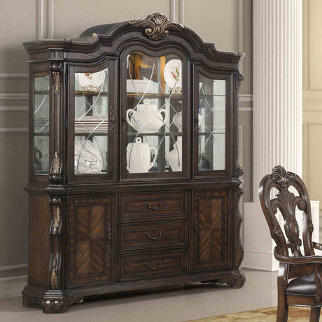 Leovanni Dark Brown Hutch And Buffet from Furniture of America - Luna Furniture