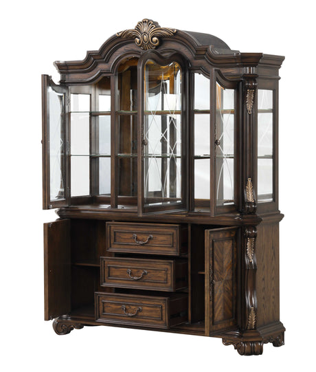 Leovanni Dark Brown Hutch and Buffet from Furniture of America - Luna Furniture