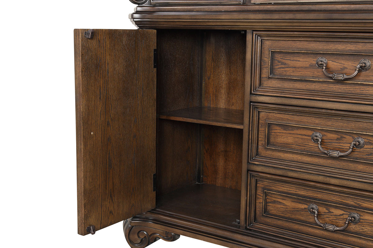 Leovanni Dark Brown Hutch And Buffet from Furniture of America - Luna Furniture