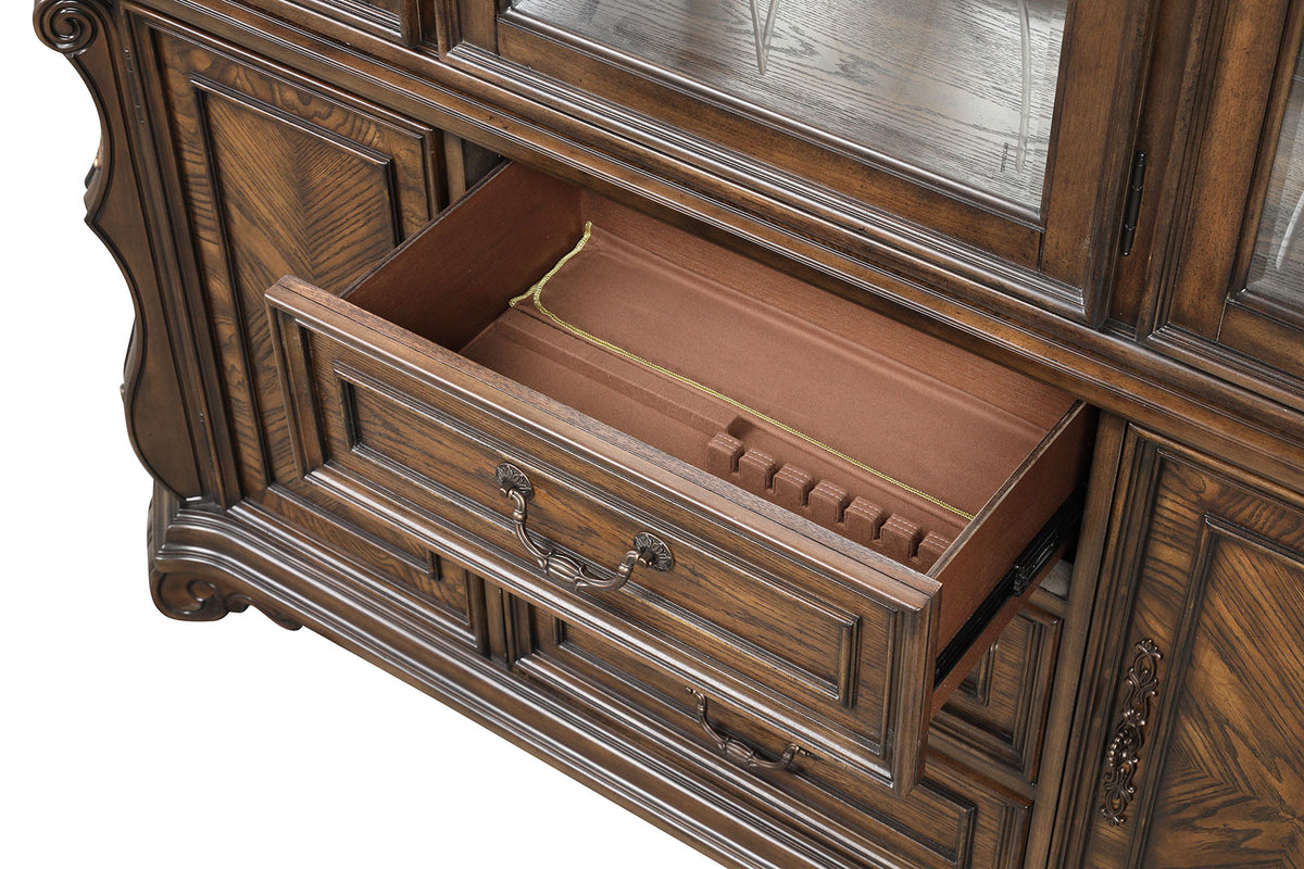 Leovanni Dark Brown Hutch And Buffet from Furniture of America - Luna Furniture