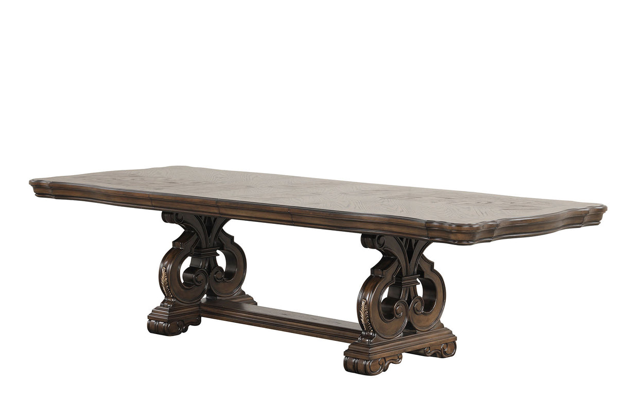 Leovanni Dark Brown Traditional Dining Room Set from Furniture of America - Luna Furniture