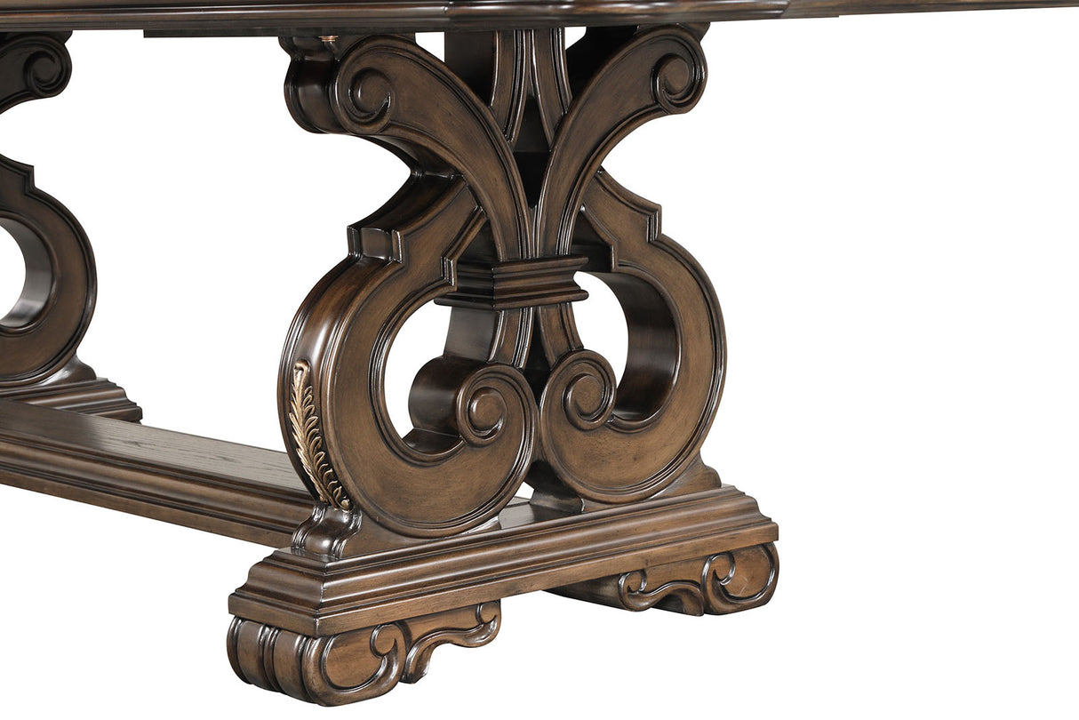 Leovanni Dark Brown Traditional Dining Room Set from Furniture of America - Luna Furniture