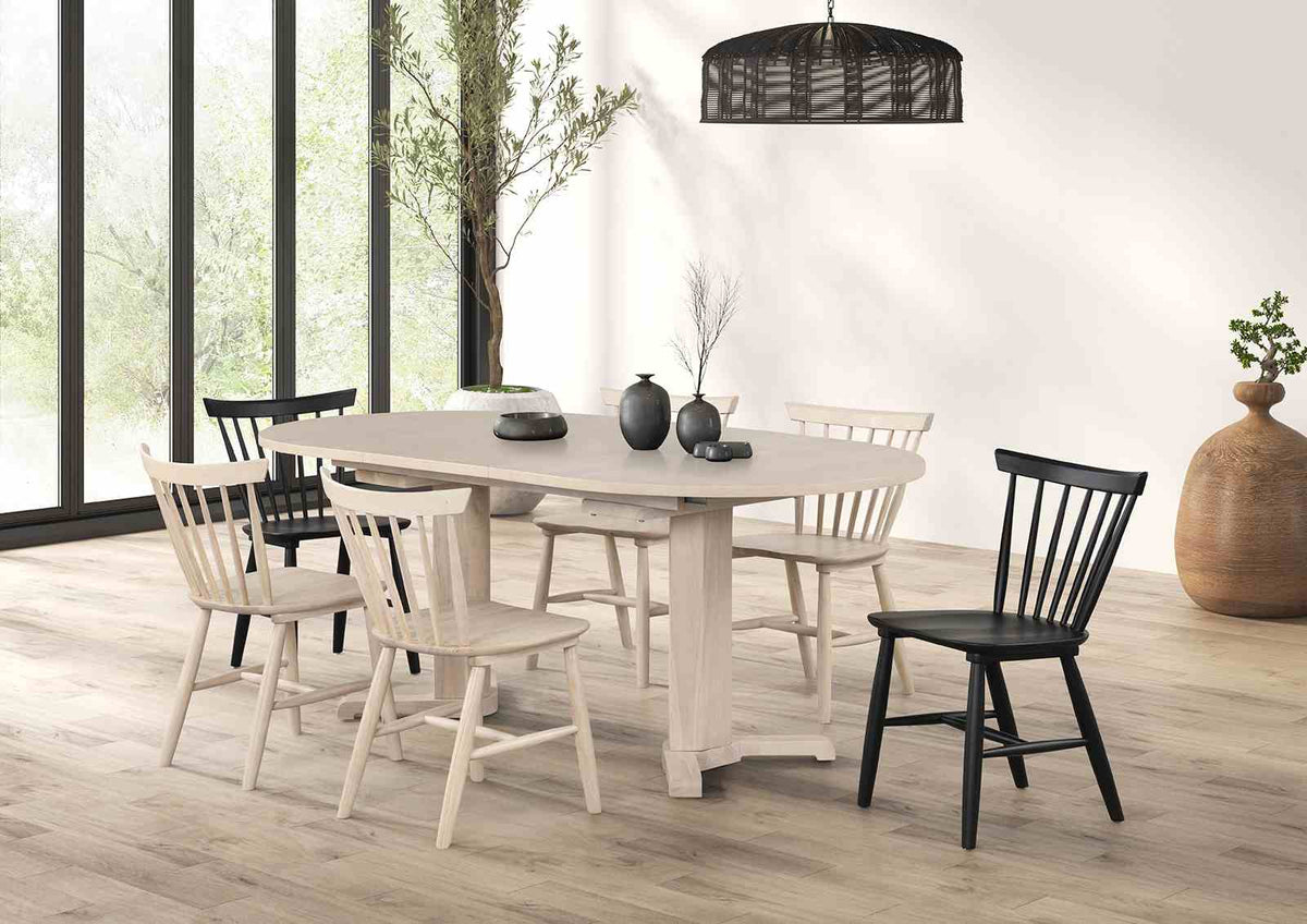 Hines White Oak/Black 7-Piece Dining Room Set from Furniture of America - Luna Furniture