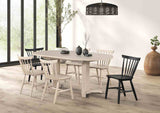 Hines White Oak/Black 7-Piece Dining Room Set from Furniture of America - Luna Furniture