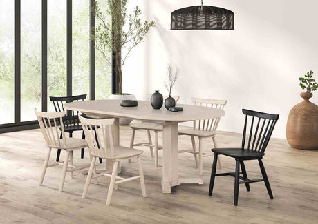 Hines White Oak/Black 7-Piece Dining Room Set from Furniture of America - Luna Furniture