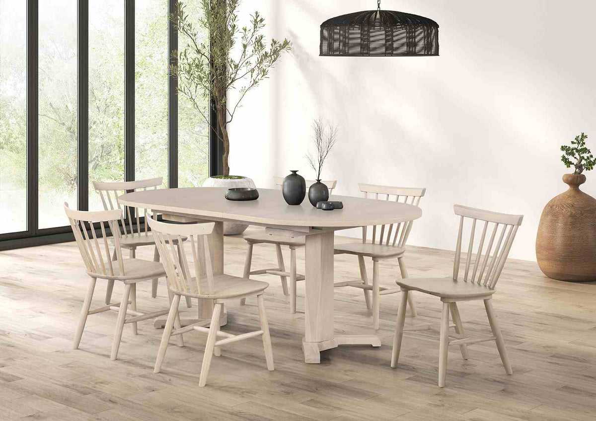 Hines White Oak 7-Piece Dining Room Set from Furniture of America - Luna Furniture