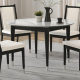 Maidstone Black/White Round Dining Table from Furniture of America - Luna Furniture