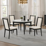 Maidstone Black/White 5-Piece Round Dining Room Set from Furniture of America - Luna Furniture