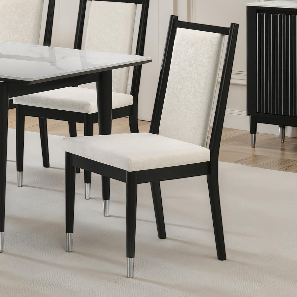 Maidstone Black/White Side Chair, Set of 2 from Furniture of America - Luna Furniture