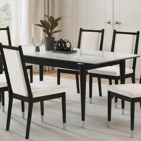 Maidstone Black/White Dining Room Set from Furniture of America - Luna Furniture